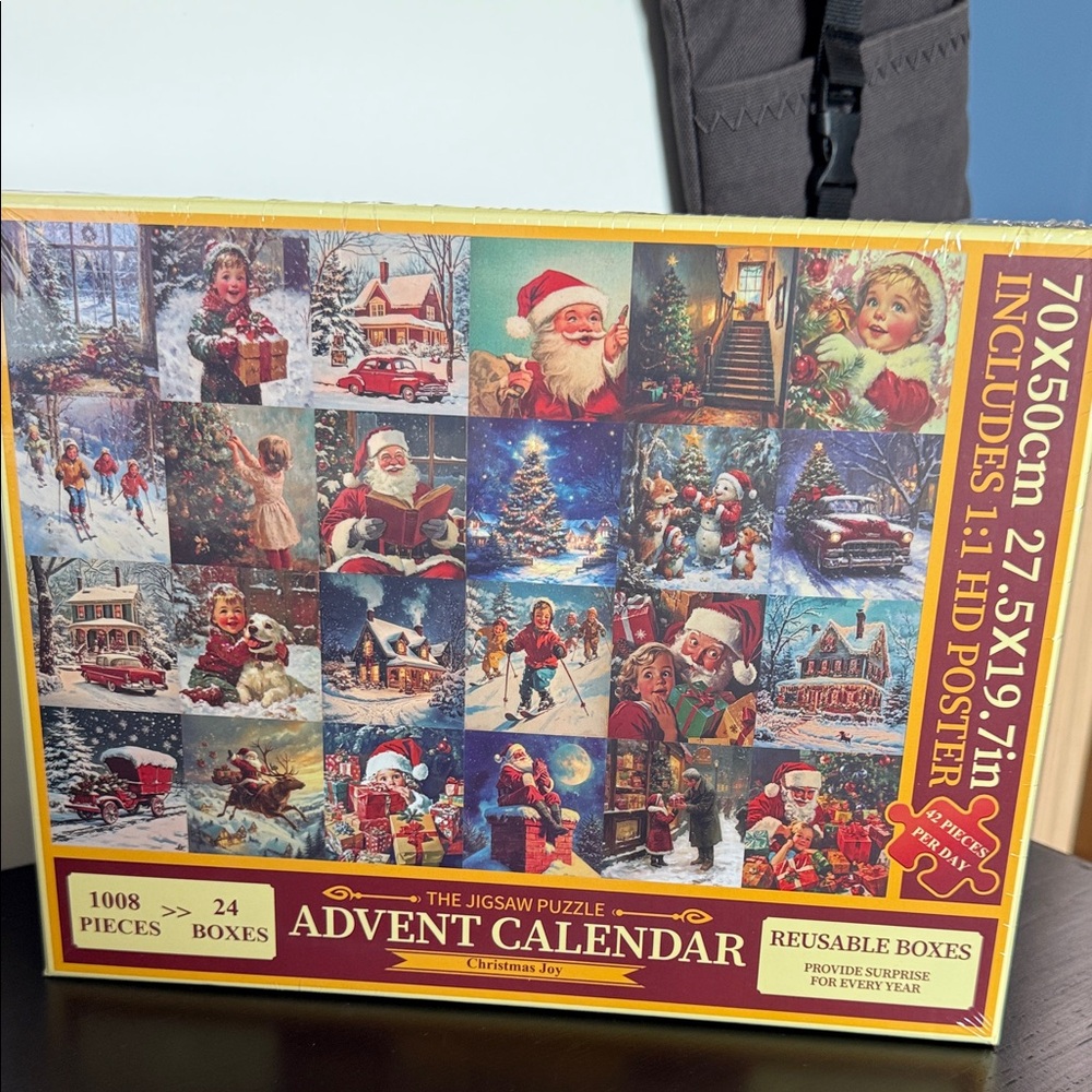 Advent Calendar Jigsaw Puzzle - Holiday Santa & Winter Scenes